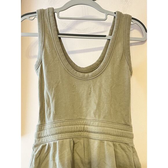 Everlane The French Terry Jumpsuit Romper •XXS•Drawstring Waist Scoop Neck Khaki - Picture 13 of 16